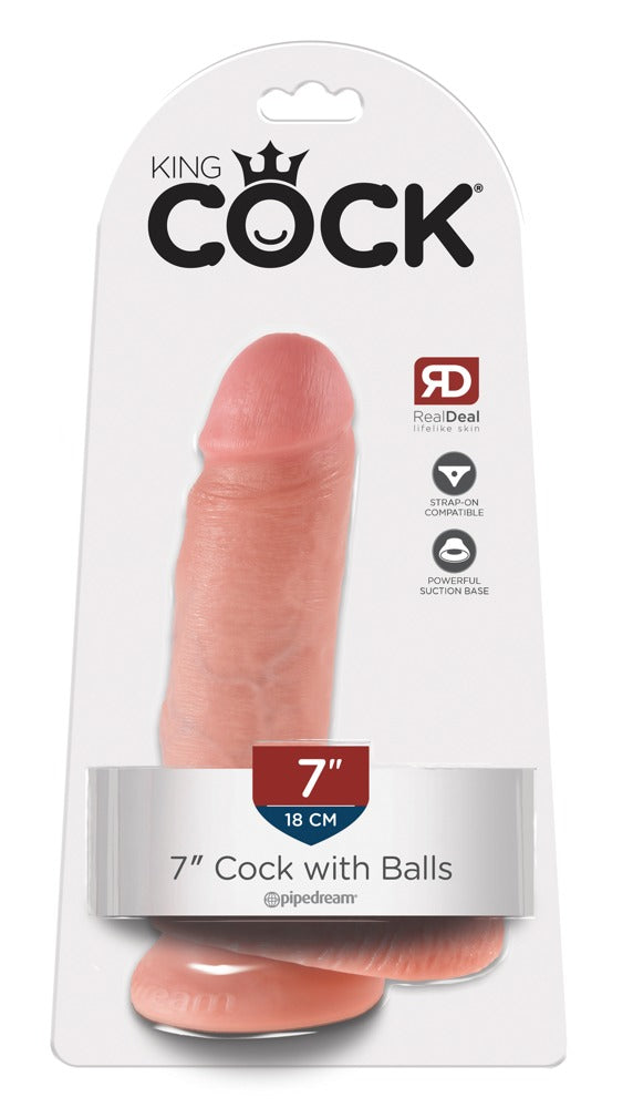 King Cock - Ντίλντο - Dildo Cock 7 With Balls - Flesh - Ανοιχτόχρωμο Δέρμα