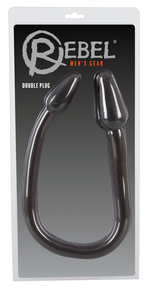 Rebel - Διπλό Dildo - Double Plug flexible - Μαύρο
