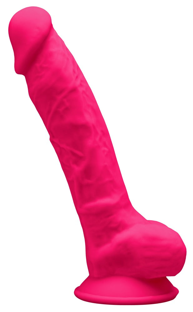 SILEXD - Ντίλντο - 7 inch Realistic Silicone Dual Density Dildo with Suction Cup and Balls - Ροζ