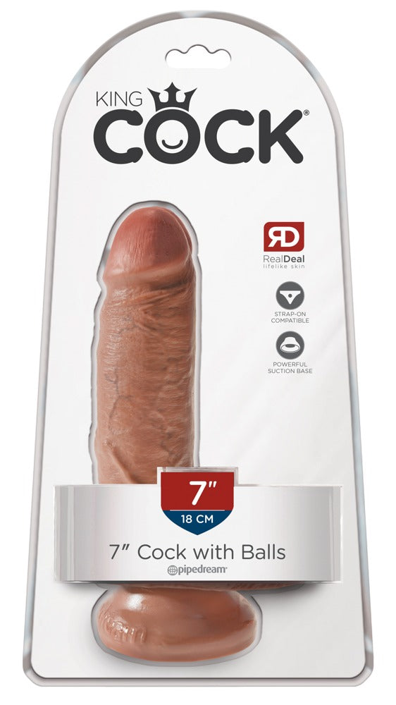 King Cock - Ντίλντο - Dildo Cock 7 With Balls - Flesh - Ανοιχτόχρωμο Δέρμα