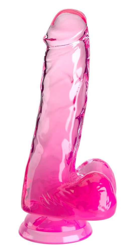 King Cock Clear - Ρεαλιστικό Ντίλντο - Pipedream KingCock Clear Cock With Balls - Ροζ