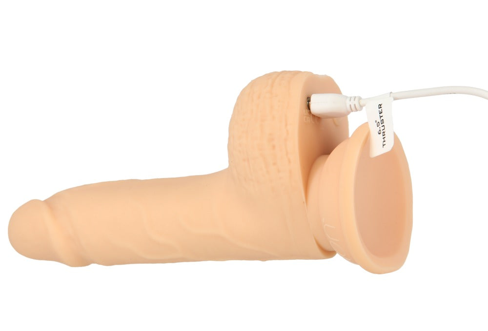 Naked Addiction - Φυσικός Δονητής - 6.5” Thrusting Dildo with Remote and Suction Base in Vanilla Realistic Vibrator in V - Ανοιχτόχρωμο Δέρμα