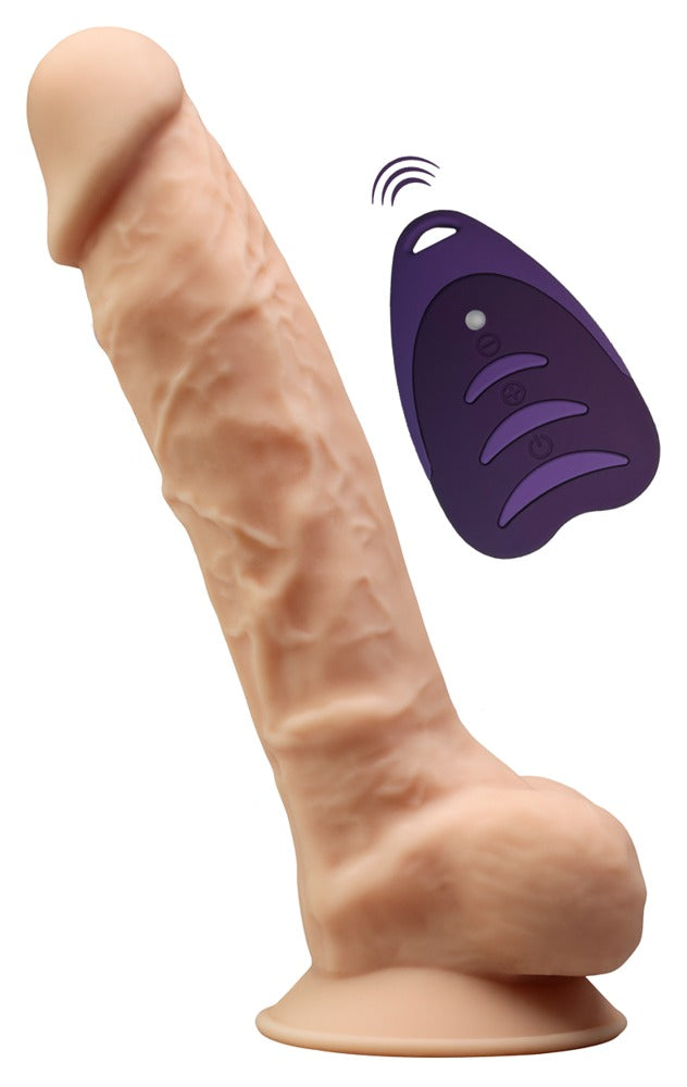 SILEXD - Φυσικός Δονητής - Remote controlled vibrating dildo - Model 1 - 8 - 17 x 4.5cm - Ανοιχτόχρωμο Δέρμα