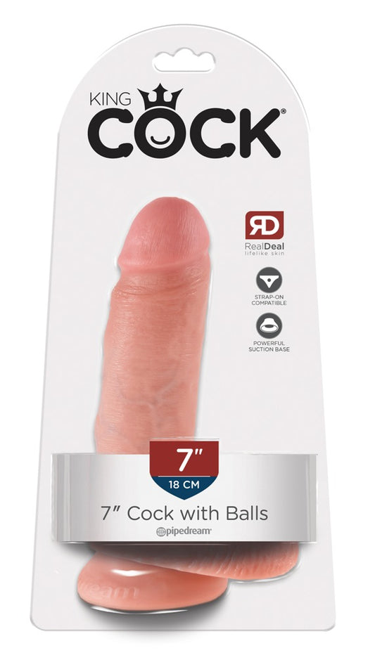 King Cock - Ντίλντο - Dildo Cock 7 With Balls - Flesh - Ανοιχτόχρωμο Δέρμα
