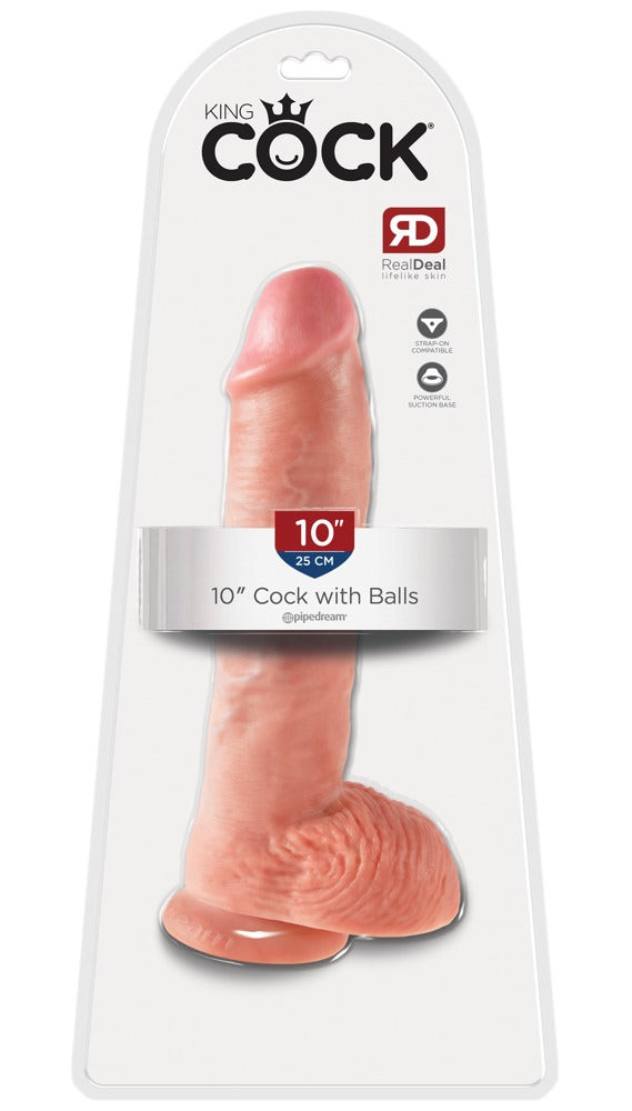 King Cock - Ντίλντο - 10" Cock with Balls - Ανοιχτόχρωμο Δέρμα