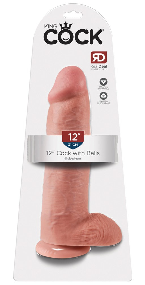 King Cock - Ντίλντο - Dildo Cock 12 With Balls - Flesh - Ανοιχτόχρωμο Δέρμα