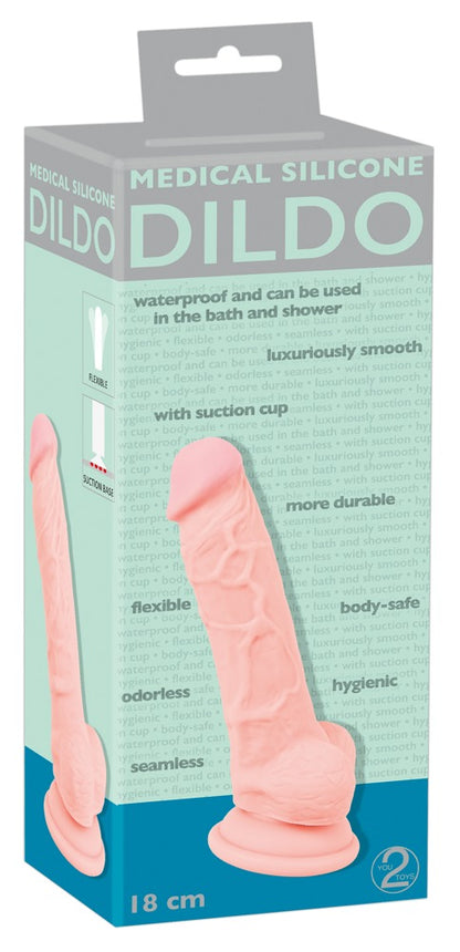Medical Silicone - Ντίλντο - You2Toys - Dildo 18cm - Ανοιχτόχρωμο Δέρμα