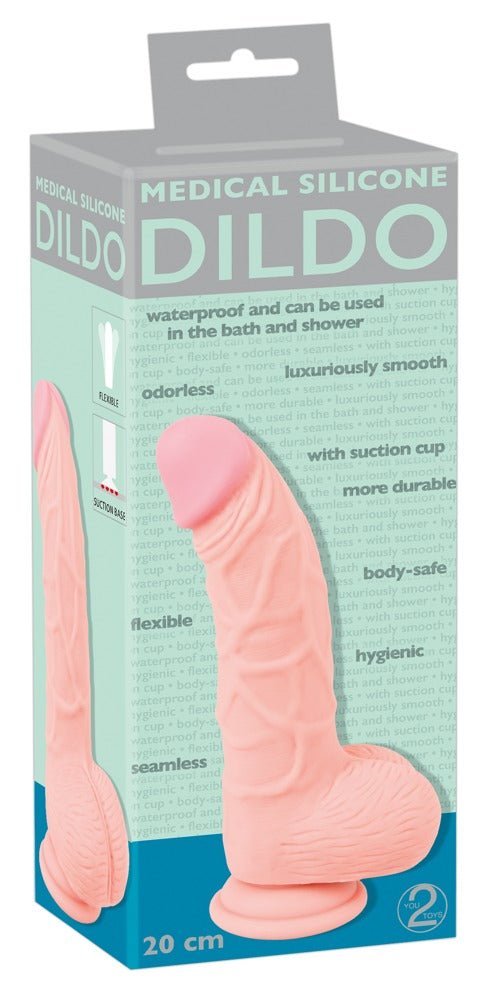 Medical Silicone - Ντίλντο - You2Toys - Dildo 20 cm - Ανοιχτόχρωμο Δέρμα