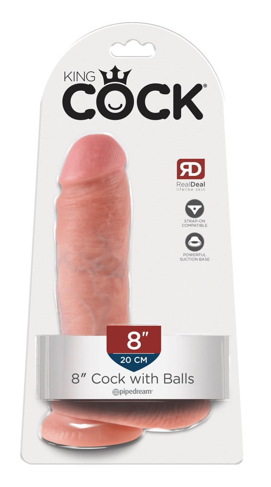 King Cock - Ντίλντο - 8" Cock with Balls - Ανοιχτόχρωμο Δέρμα