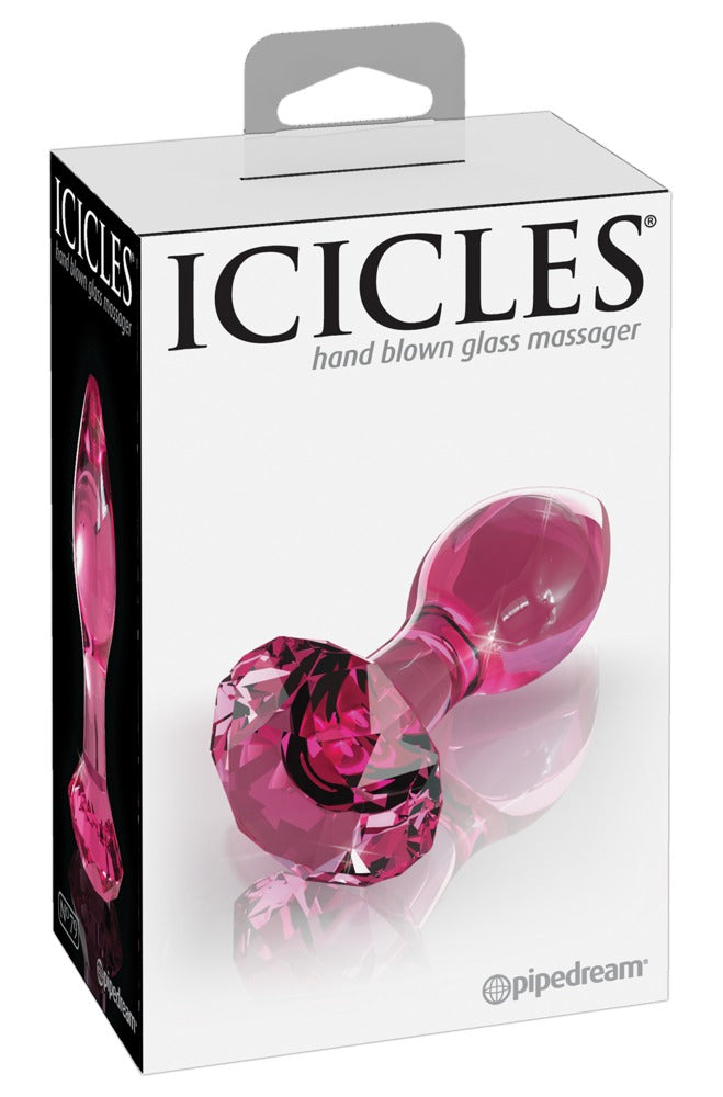 Icicles - Πρωκτικό Βύσμα - PIPEDREAM PRODUCTS INC - No. 79 Glass Massager - 3.6 Inch Sex Toy - Valentine's Day by Spencer - Ροζ