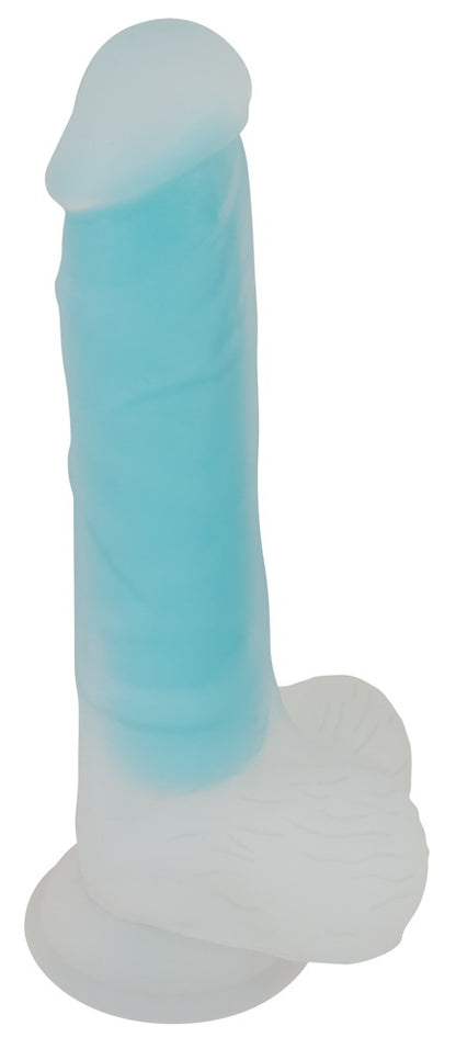 You2Toys - Ντίλντο - Glow In The Dark Silicone Dildo blue - Διαφανές