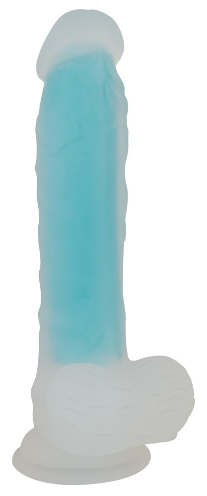 You2Toys - Ντίλντο - Glow In The Dark Silicone Dildo blue - Διαφανές