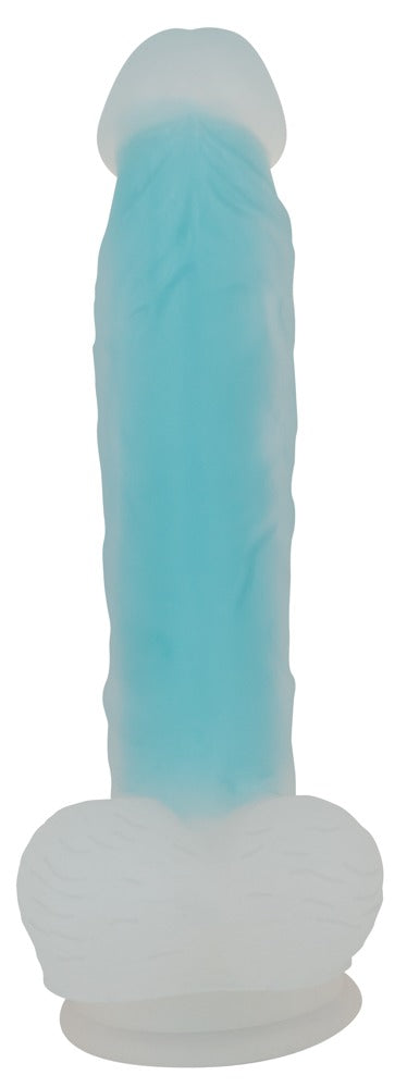 You2Toys - Ντίλντο - Glow In The Dark Silicone Dildo blue - Διαφανές
