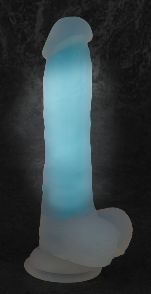 You2Toys - Ντίλντο - Glow In The Dark Silicone Dildo blue - Διαφανές