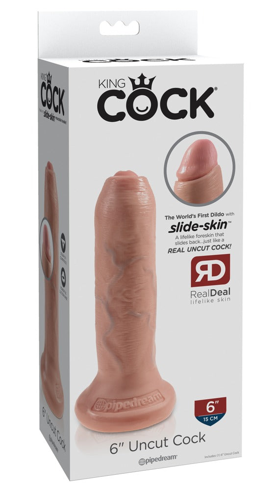King Cock - Ντίλντο - Adult - 6 Uncut - Flesh 15.2 cm Dong - Ανοιχτόχρωμο Δέρμα