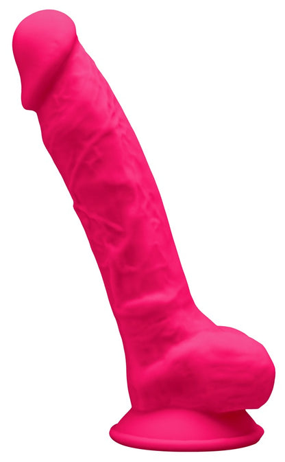 SILEXD - Ντίλντο - 7 inch Realistic Silicone Dual Density Dildo with Suction Cup and Balls - Ροζ