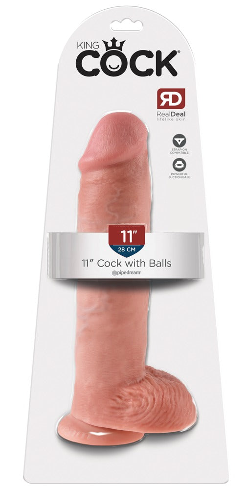 King Cock - Ρεαλιστικό Ντίλντο - Dildo Cock 11 With Balls - Flesh - Ανοιχτόχρωμο Δέρμα