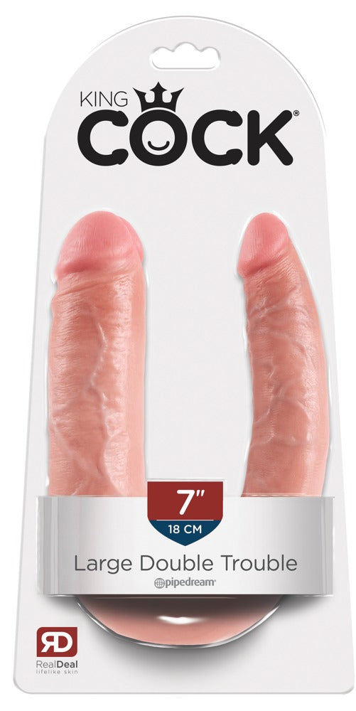 King Cock - Διπλό Dildo - Double Trouble - Ανοιχτόχρωμο Δέρμα