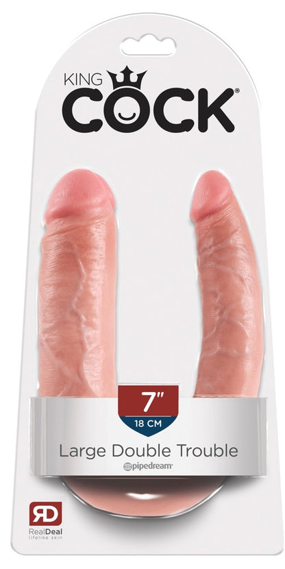 King Cock - Διπλό Dildo - Double Trouble - Ανοιχτόχρωμο Δέρμα