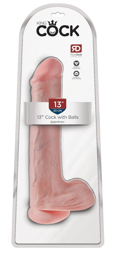 King Cock - Ρεαλιστικό Ντίλντο - Adult - 13 Cock with Balls - Flesh 33 cm Dong - Ανοιχτόχρωμο Δέρμα