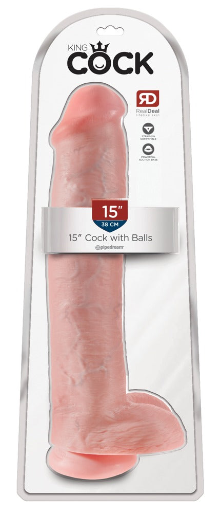 King Cock - Ρεαλιστικό Ντίλντο - XXL Dildo - 38 cm Dildo Dildo Normal - Ανοιχτόχρωμο Δέρμα