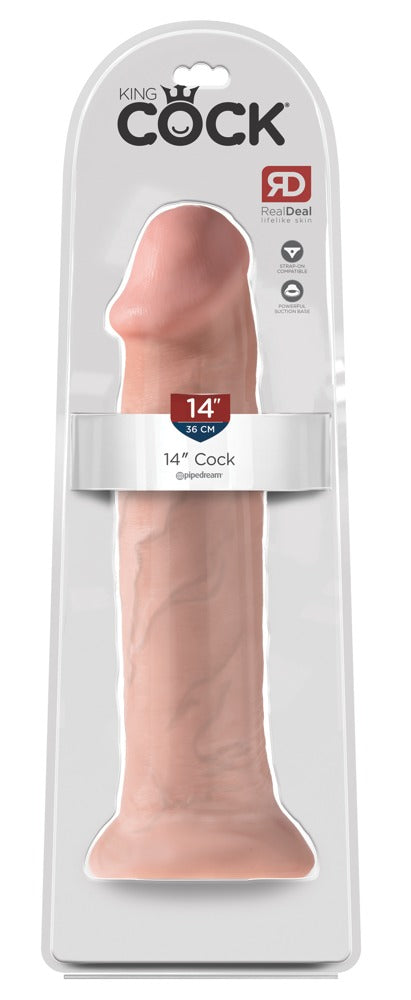 King Cock - Ρεαλιστικό Ντίλντο - Adult - 14 Cock - Flesh 35.6 cm Dong - Ανοιχτόχρωμο Δέρμα