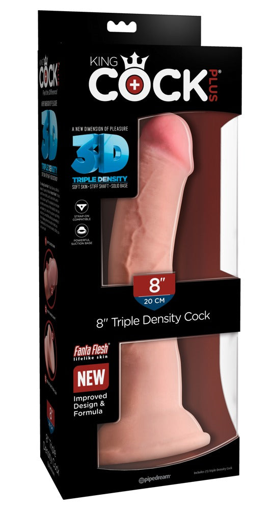 King Cock Plus - Ντίλντο - 8 Inch Triple Density Cock Dildo - Ανοιχτόχρωμο Δέρμα