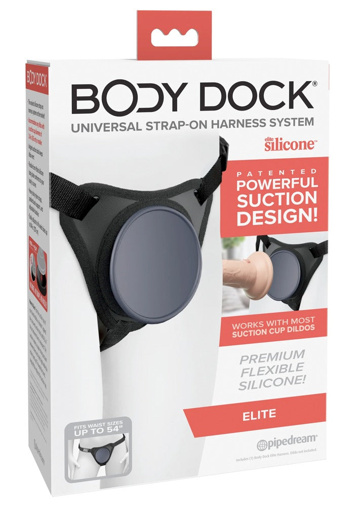 Body Dock - Elite Silicone Strap-On Harness by Pipedream Products Strap-On Harnesses - Μαύρο