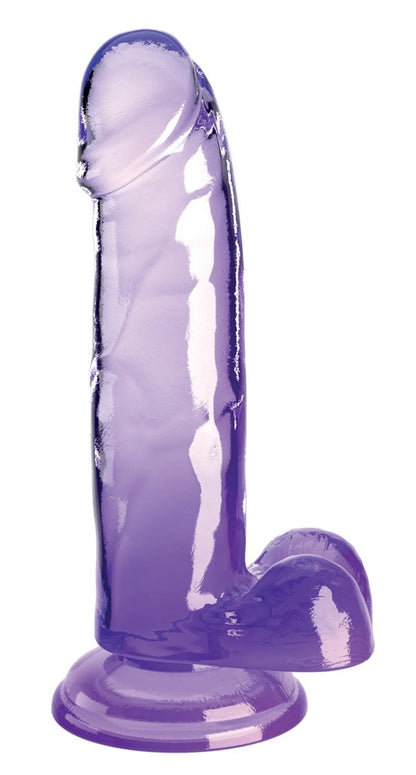 King Cock Clear - Ρεαλιστικό Ντίλντο - 7“ Cock with Balls - Μωβ
