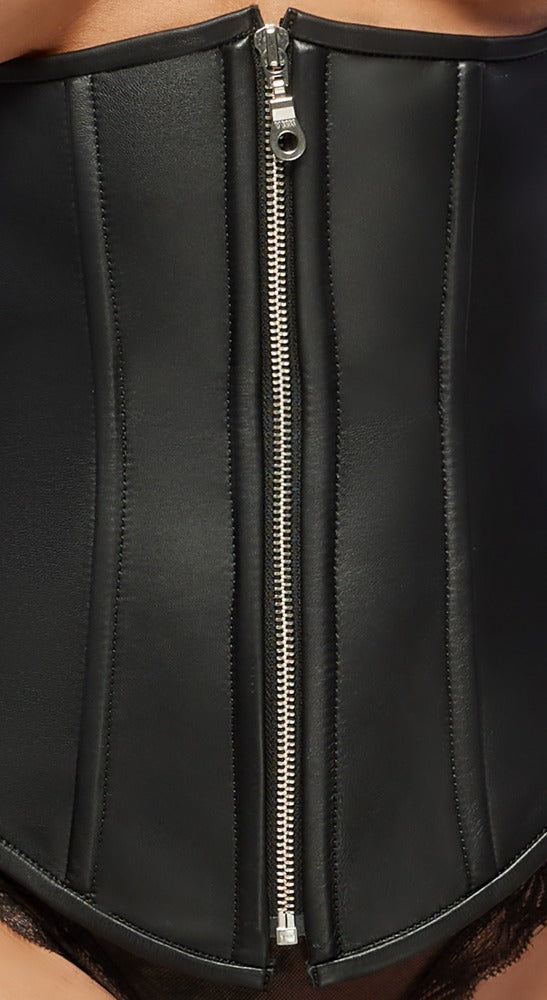 ZADO - Sexy Κορσές Μέσης - corset made of soft leather (lamb), bustier-free - Μαύρο