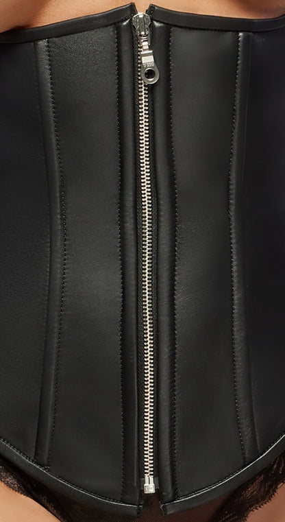 ZADO - Sexy Κορσές Μέσης - corset made of soft leather (lamb), bustier-free - Μαύρο