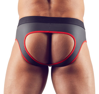 Svenjoyment - Ανδρικό Sexy Εσωρουχο - Neoprene Jock with Zipper Red - Red - S - Μαύρο