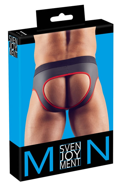 Svenjoyment - Ανδρικό Sexy Εσωρουχο - Neoprene Jock with Zipper Red - Red - S - Μαύρο