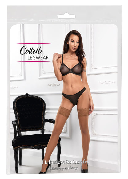 Cottelli LEGWEAR - Sexy Κάλτσες Με Λάστιχο Χωρίς Ζαρτιέρα - Hold-ups skin 2 - Ανοιχτόχρωμο Δέρμα