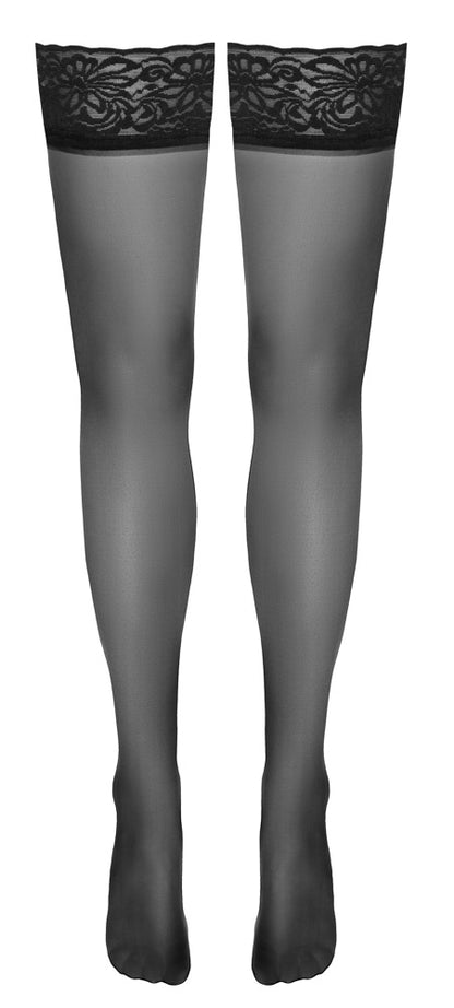 Cottelli LEGWEAR - Sexy Κάλτσες Με Λάστιχο Χωρίς Ζαρτιέρα - Kamasutoys Sexy Hold up 3 - hold-up stockings - Cotelli Legwear - Μαύρο