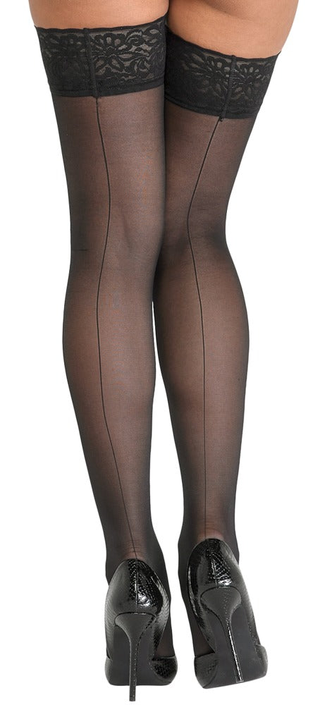 Cottelli LEGWEAR - Sexy Κάλτσες Με Λάστιχο Χωρίς Ζαρτιέρα - Kamasutoys Sexy Hold up 3 - hold-up stockings - Cotelli Legwear - Μαύρο