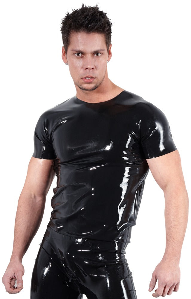 Late X - Sexy Πουκάμισο - Latex Shirt Small Men's Lingerie Men's Latex Clothing - The Latex Collection - Μαύρο