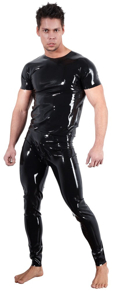 Late X - Sexy Πουκάμισο - Latex Shirt Small Men's Lingerie Men's Latex Clothing - The Latex Collection - Μαύρο