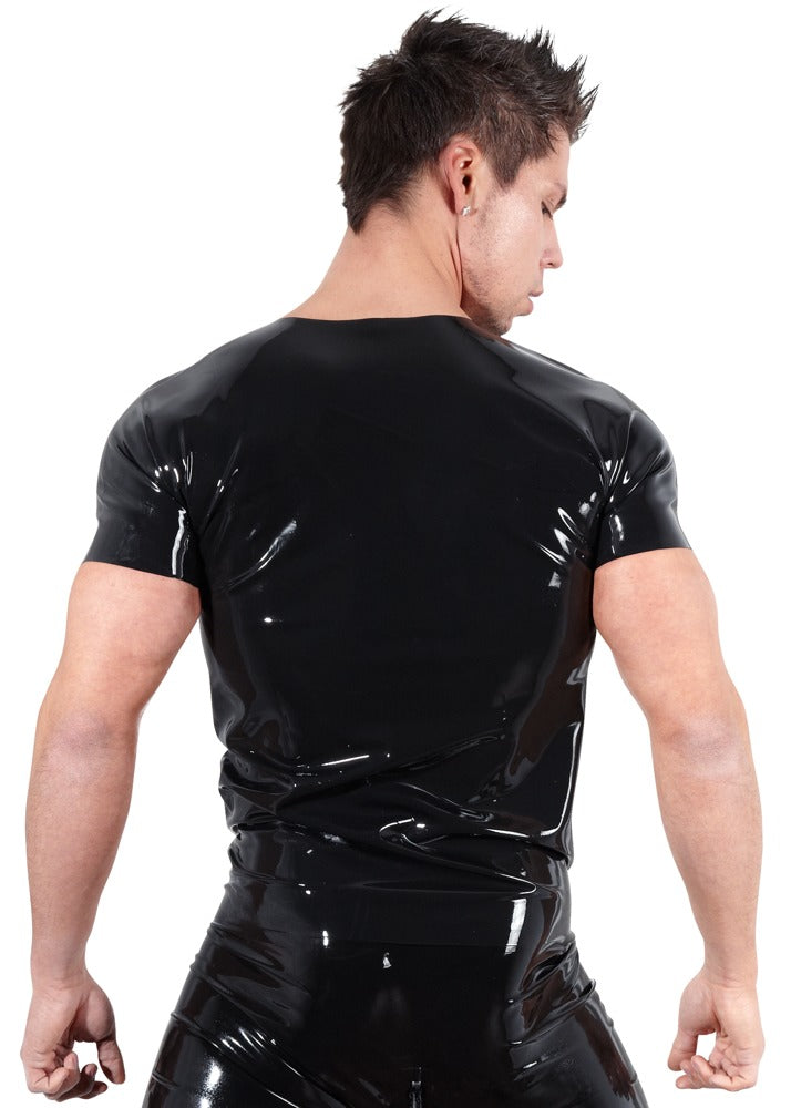 Late X - Sexy Πουκάμισο - Latex Shirt Small Men's Lingerie Men's Latex Clothing - The Latex Collection - Μαύρο