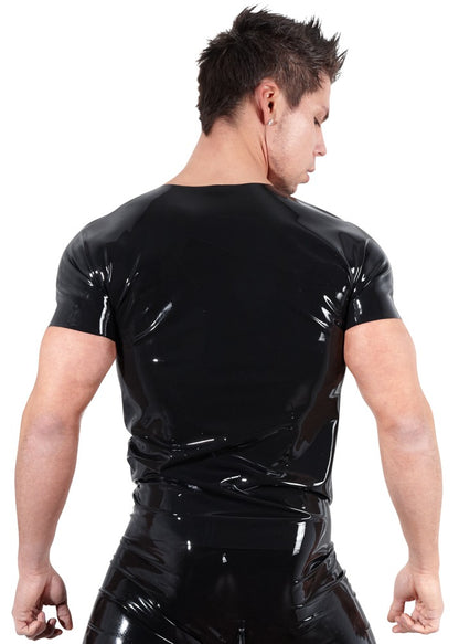 Late X - Sexy Πουκάμισο - Latex Shirt Small Men's Lingerie Men's Latex Clothing - The Latex Collection - Μαύρο