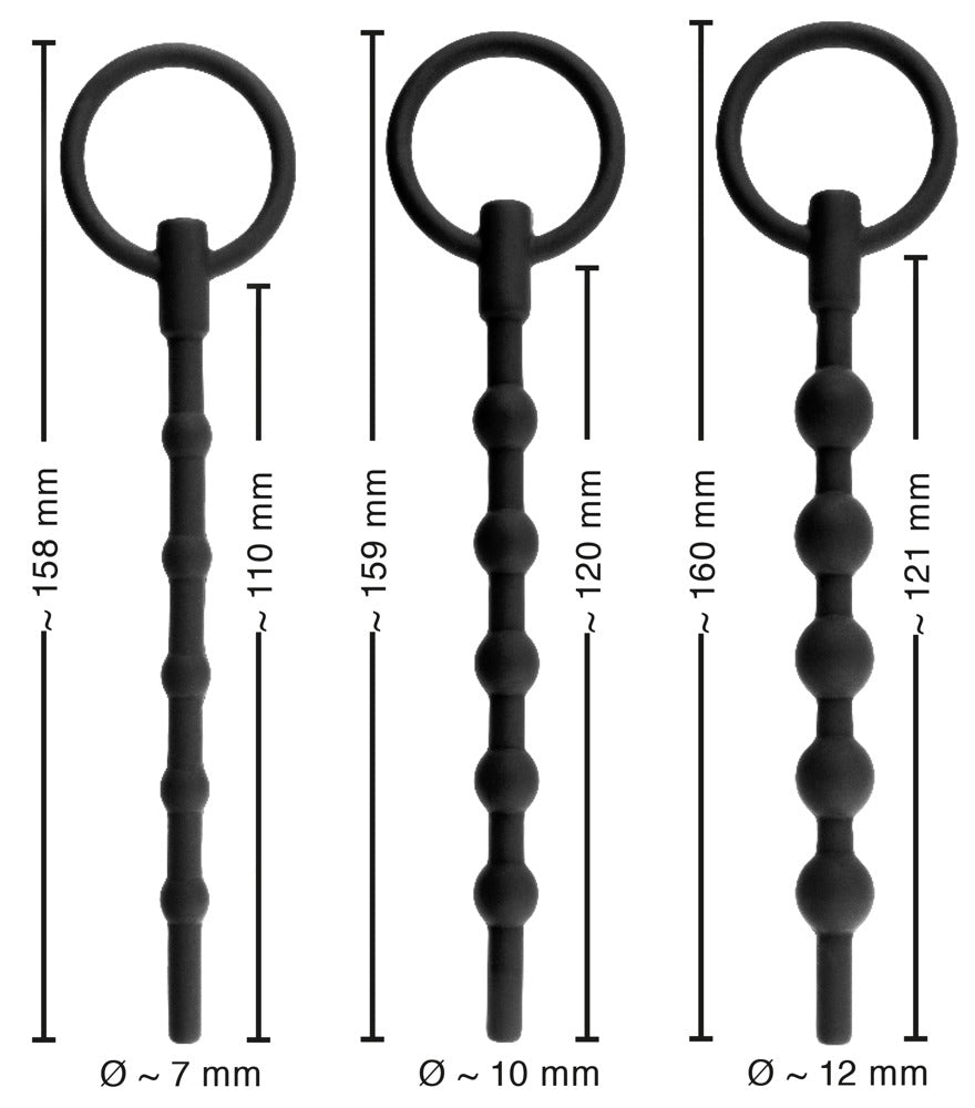 Penisplug - Σετ Διαστολέων - Penis Plug 3-piece Dilator Set "Training" - Μαύρο