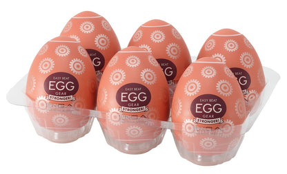 TENGA - Αυνανιστήριο - Egg Gear Stronger Disposable Masturbator 6 Units Pink - Καφέ
