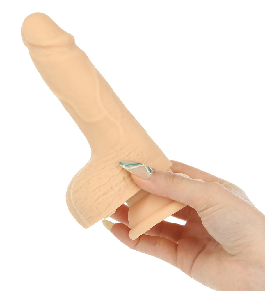 Naked Addiction - Φυσικός Δονητής - 6.5” Thrusting Dildo with Remote and Suction Base in Vanilla Realistic Vibrator in V - Ανοιχτόχρωμο Δέρμα