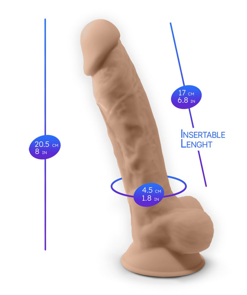 SILEXD - Φυσικός Δονητής - Remote controlled vibrating dildo - Model 1 - 8 - 17 x 4.5cm - Ανοιχτόχρωμο Δέρμα