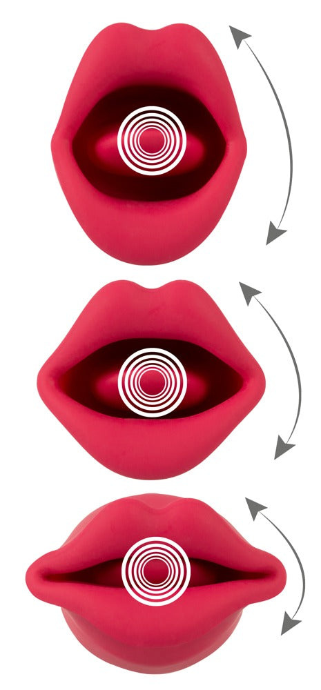 You2Toys - Δονητής - Oral Fun Moving Lips Vibrating Tongue Vibrator Red - Ροζ