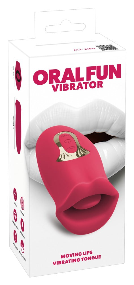 You2Toys - Δονητής - Oral Fun Moving Lips Vibrating Tongue Vibrator Red - Ροζ
